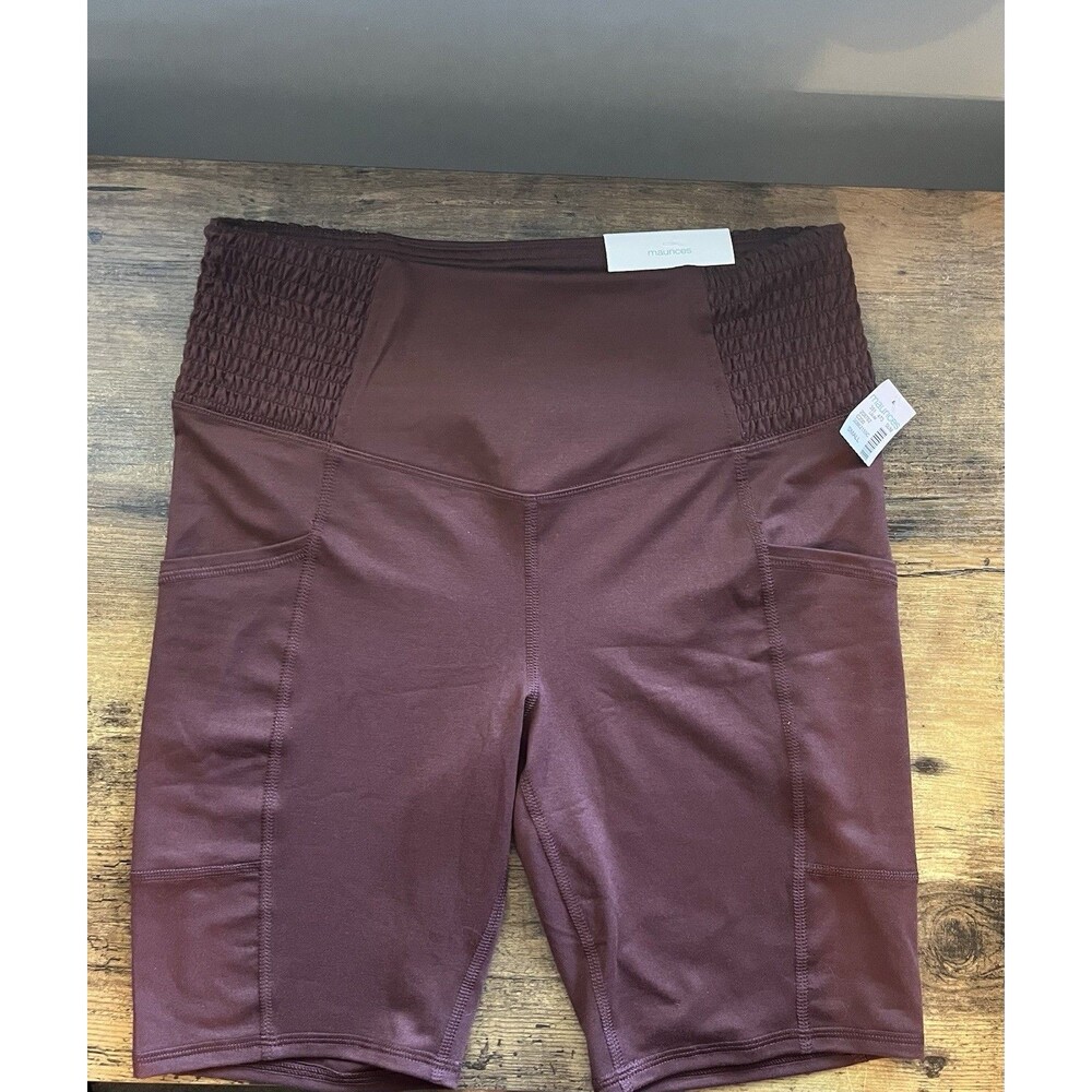 maurices Luxe Pocket 8in Biker Shorts Super High Rise Pockets Stretch S